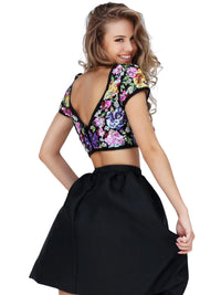 Sherri Hill - Two-Piece Sequined Crop Top