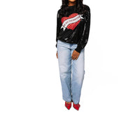 QUEEN OF SPARKLES Be My Valentine Top in black - women's sweater - view 5