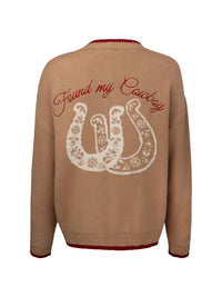 Baevely By Wellmade - Lucky Horseshoe Cardigan