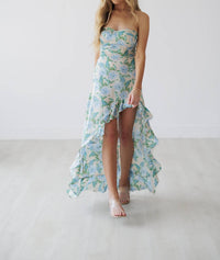 DRESS FORUM Amira Dress in blue multi - women's dress - detail view