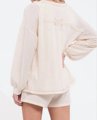 Blu Pepper - Reverse Stitched Open Front Cardigan