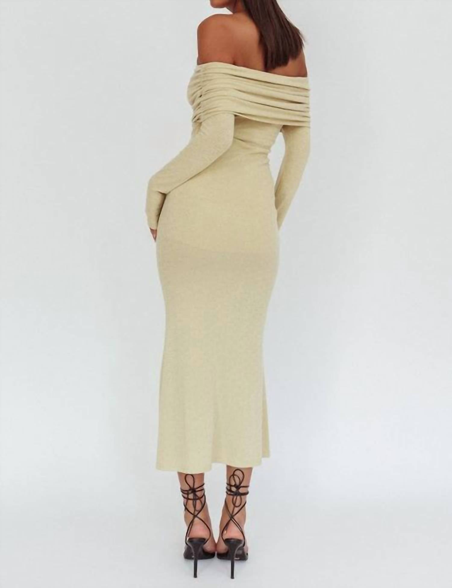 One and Only Collective Elizabeth Dress in beige - women's dress - detail view