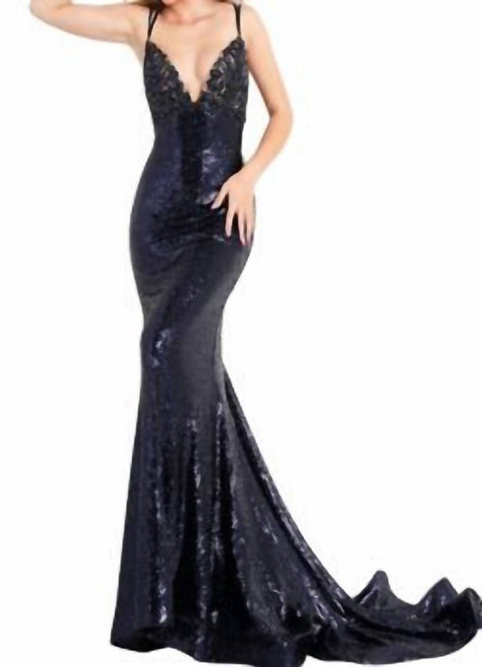 Jovani - Sequin Fitted Gown