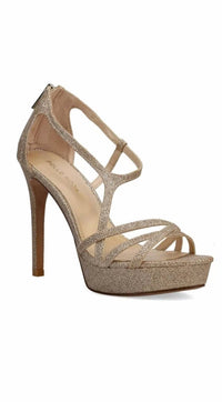 PELLE MODA Women's Oneda X Platform Rear Zip Platform Sandals in gold - women's sandal