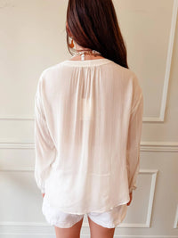 Skies Are Blue - Effortless Chic Twist Blouse