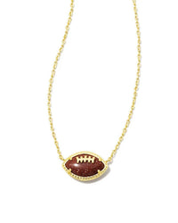 Kendra Scott Women's Football Short Pendant Necklace in gold - women's jewelry - detail view