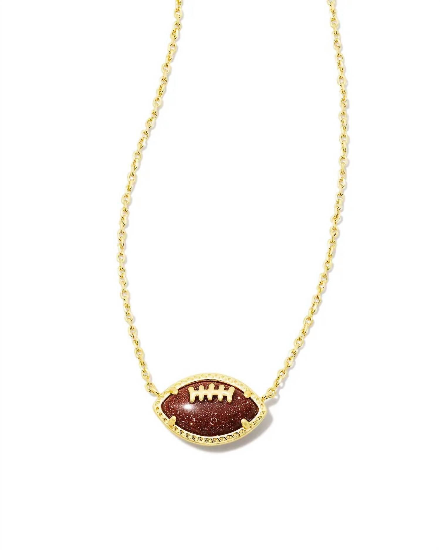 Kendra Scott Women's Football Short Pendant Necklace in gold - women's jewelry - detail view