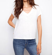 Charlie B - Organic Cotton Drop Shoulder V-neck Shirt