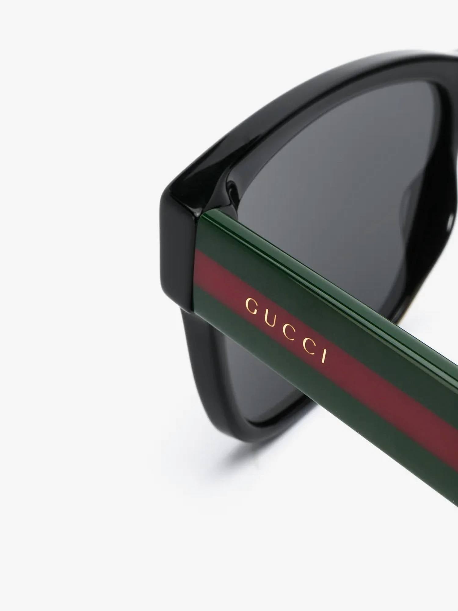 Gucci - Men's Web Stripe Motif Non-polarized Sunglasses