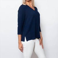 Sno Skins - Seersucker Knit V-neck Top