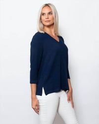Sno Skins - Seersucker Knit V-neck Top