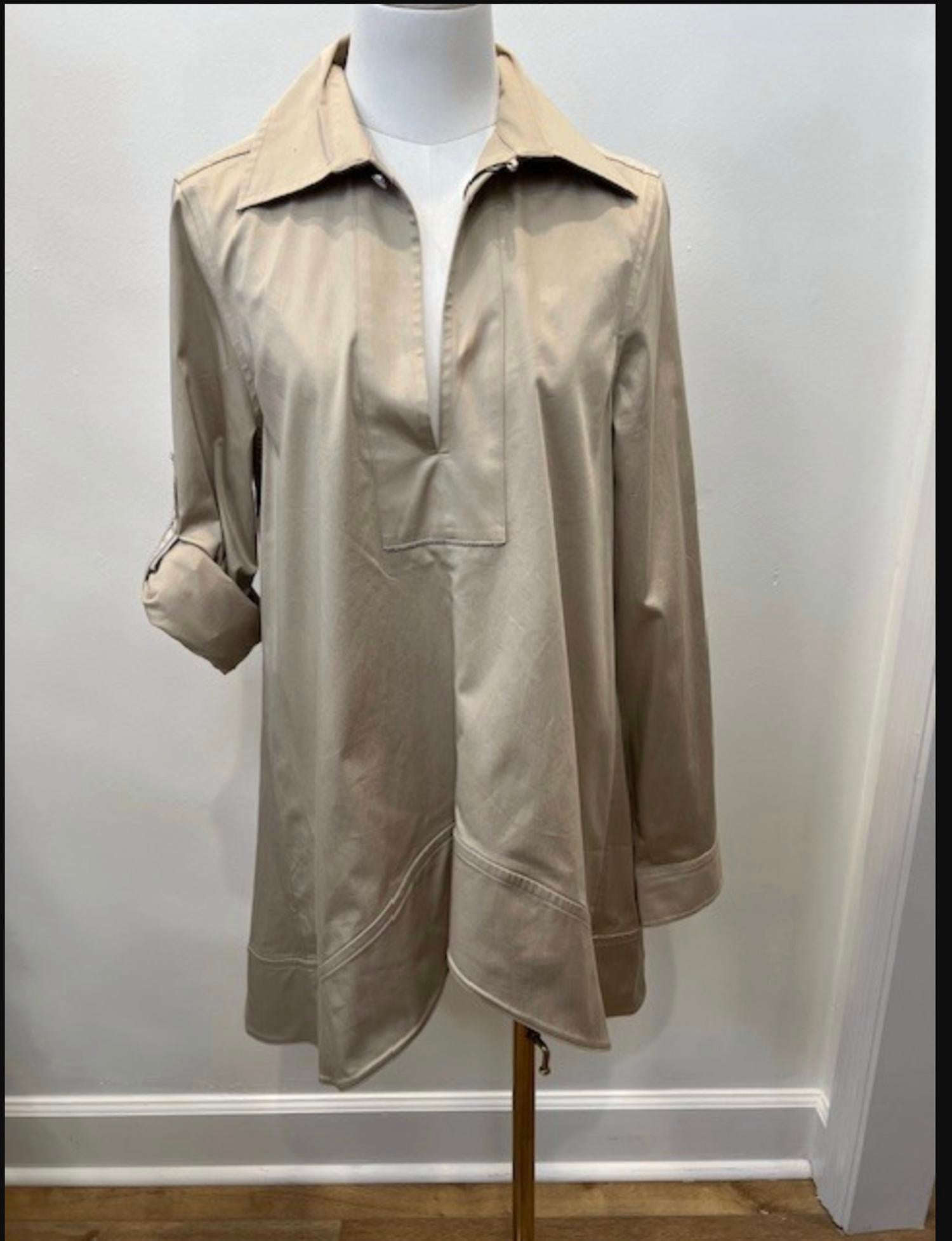DiOMi Women's Cotton Tunic Top in beige - women's shirt