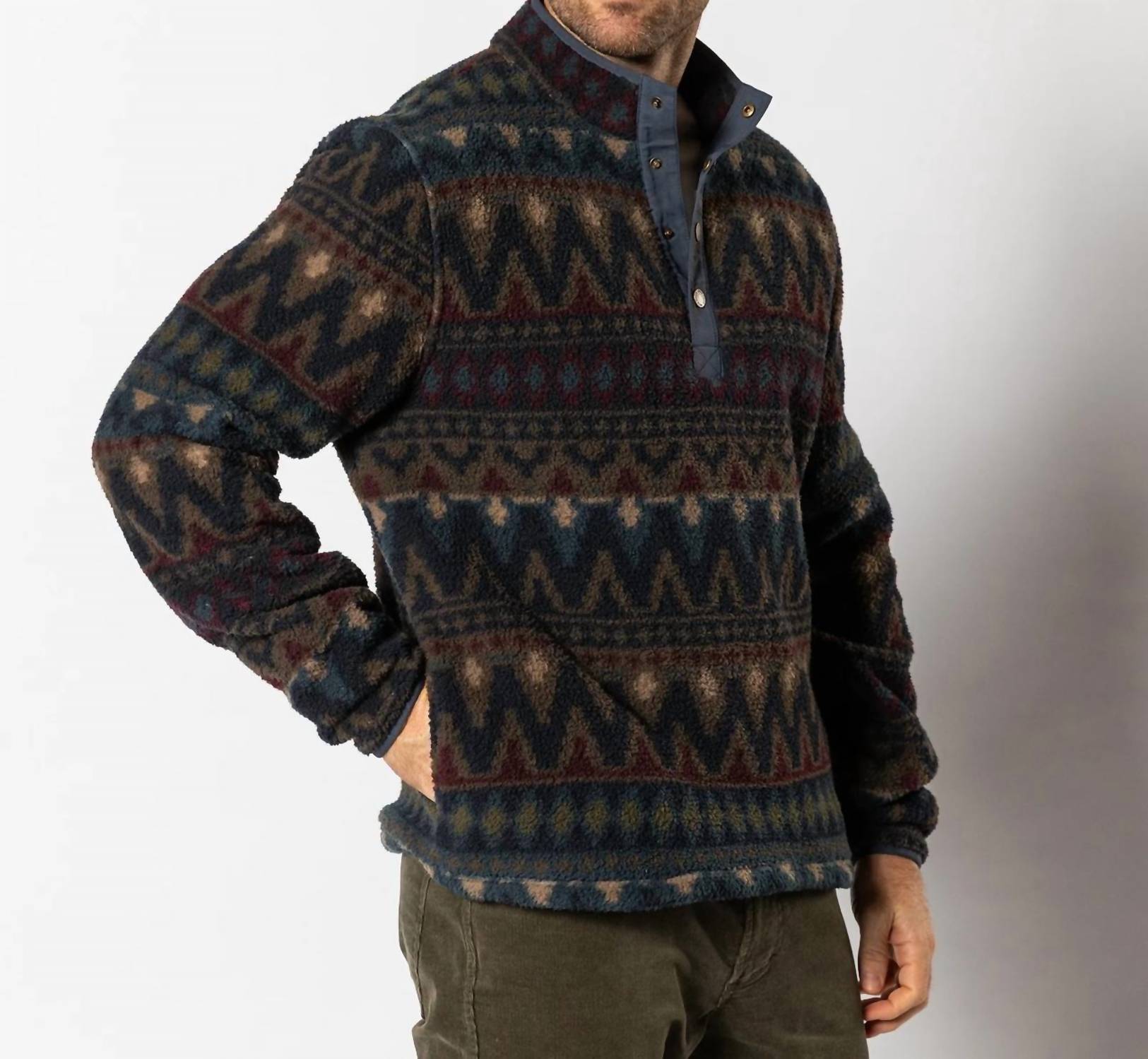 Duck Head - LONG SLEEVE PINEVIEW FLEECE SNAP PULLOVER