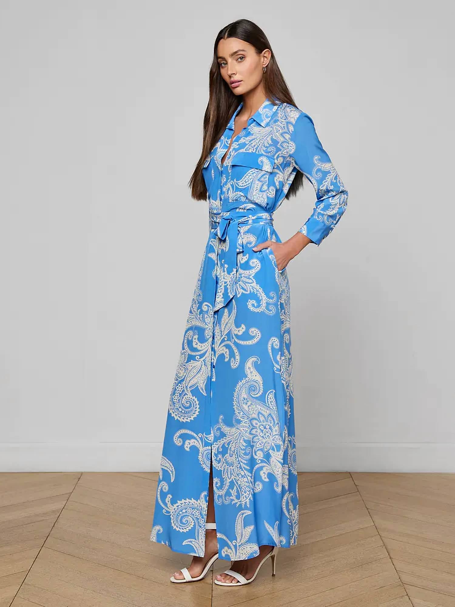 L'Agence - Cameron Long Sleeve Shirt Dress