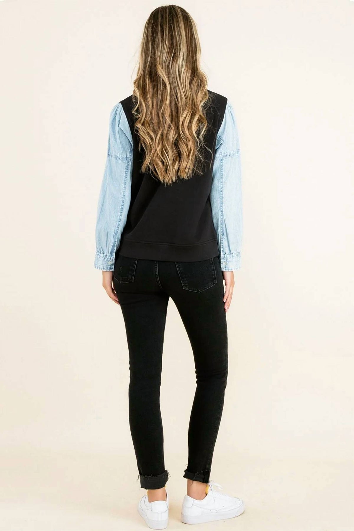 Thml - Knit Denim Sleeve Top