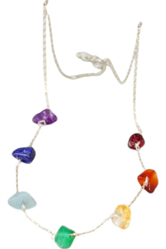 Xander Kostroma - Women's 7 Chakra Raw Stone Crystal Necklace