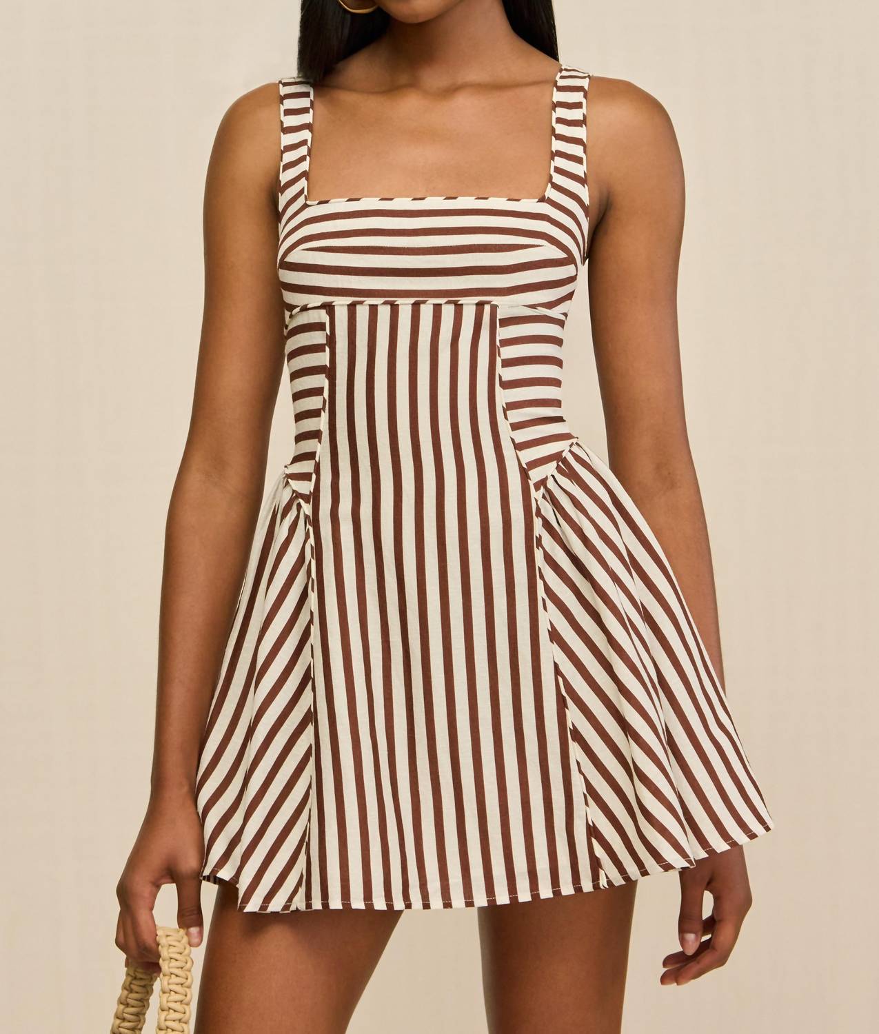 cult gaia Banks Mini Dress in saddle stripe - women's dress - view 4