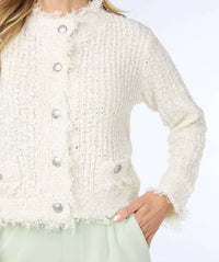 Esqualo - Olena Fray Tweed Cardigan