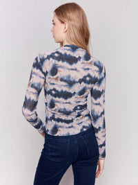 Charlie B - Printed Ruched Mock Neck Top