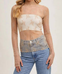 Bluivy - Lace Mesh Layering Top