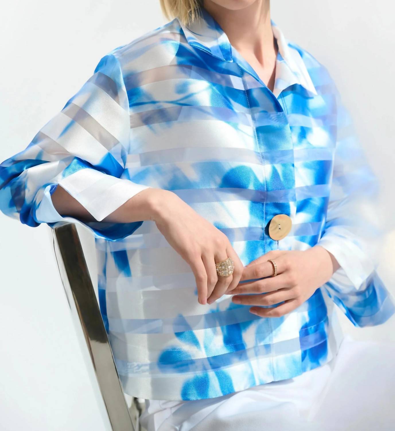Joseph Ribkoff - Floral Shadow Stripe Jacket