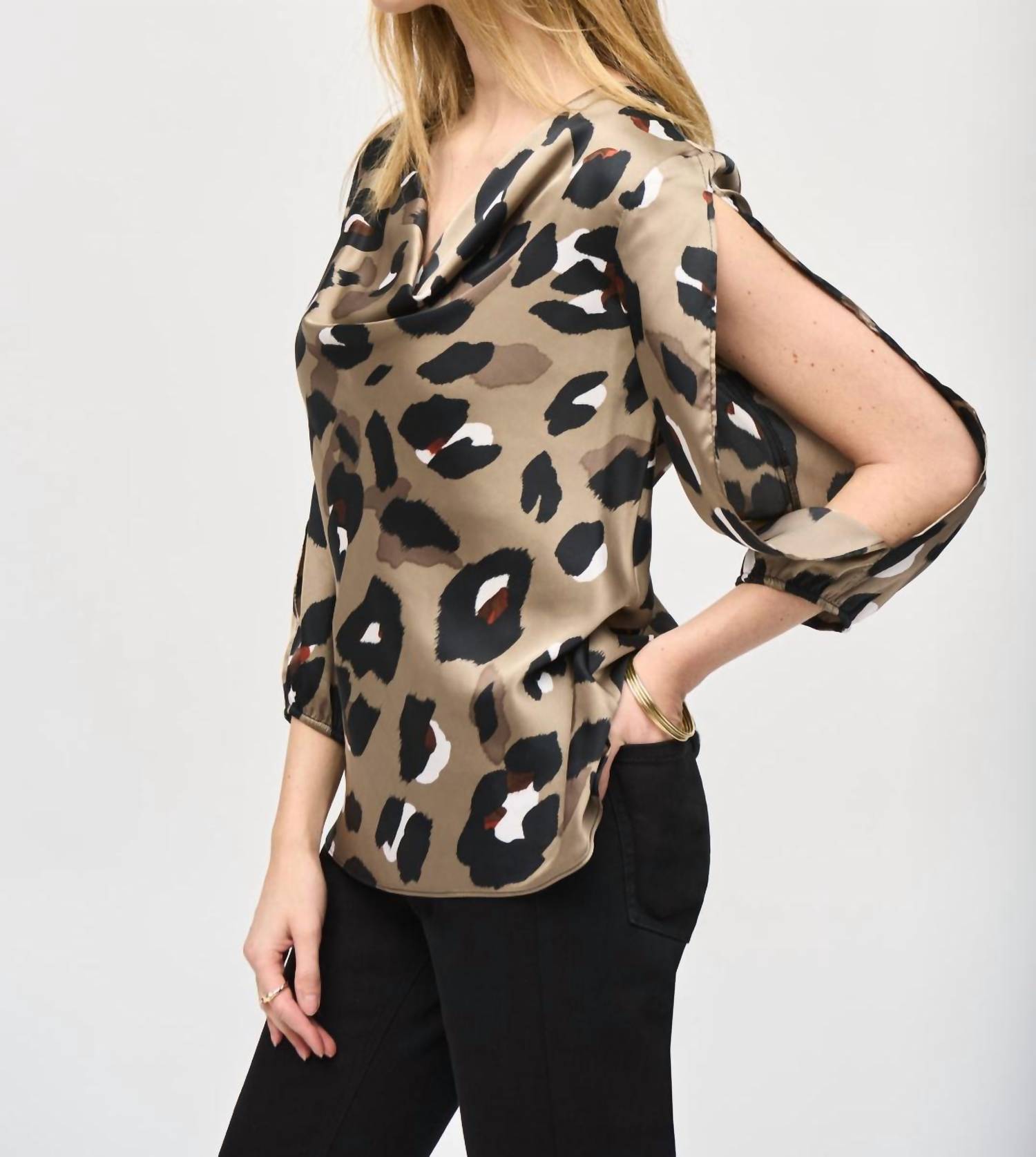 Joseph Ribkoff - Leopard Satin Top