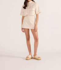 MINKPINK Bonnie Mini Skort in beige - women's shorts