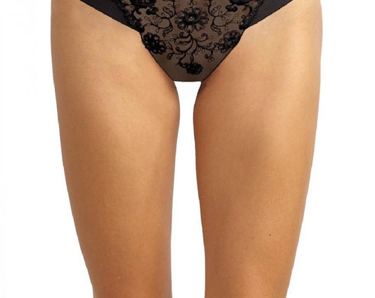 Crown Embroidered Thong Panty