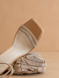 Oasis - Women's Suva Rhinestone And Reptile Print Strappy Heeled Sandal