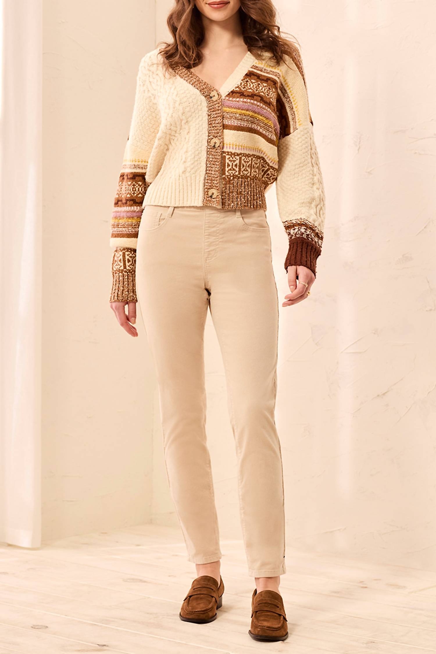 Tribal - Cord Audrey Pull-On Slim Ankle Pants