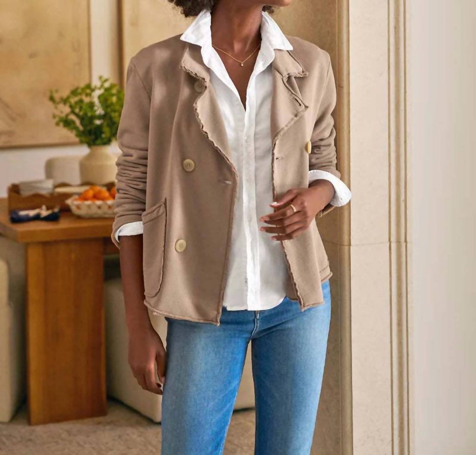 Frank & Eileen - Cropped Sweatshirt Peacoat