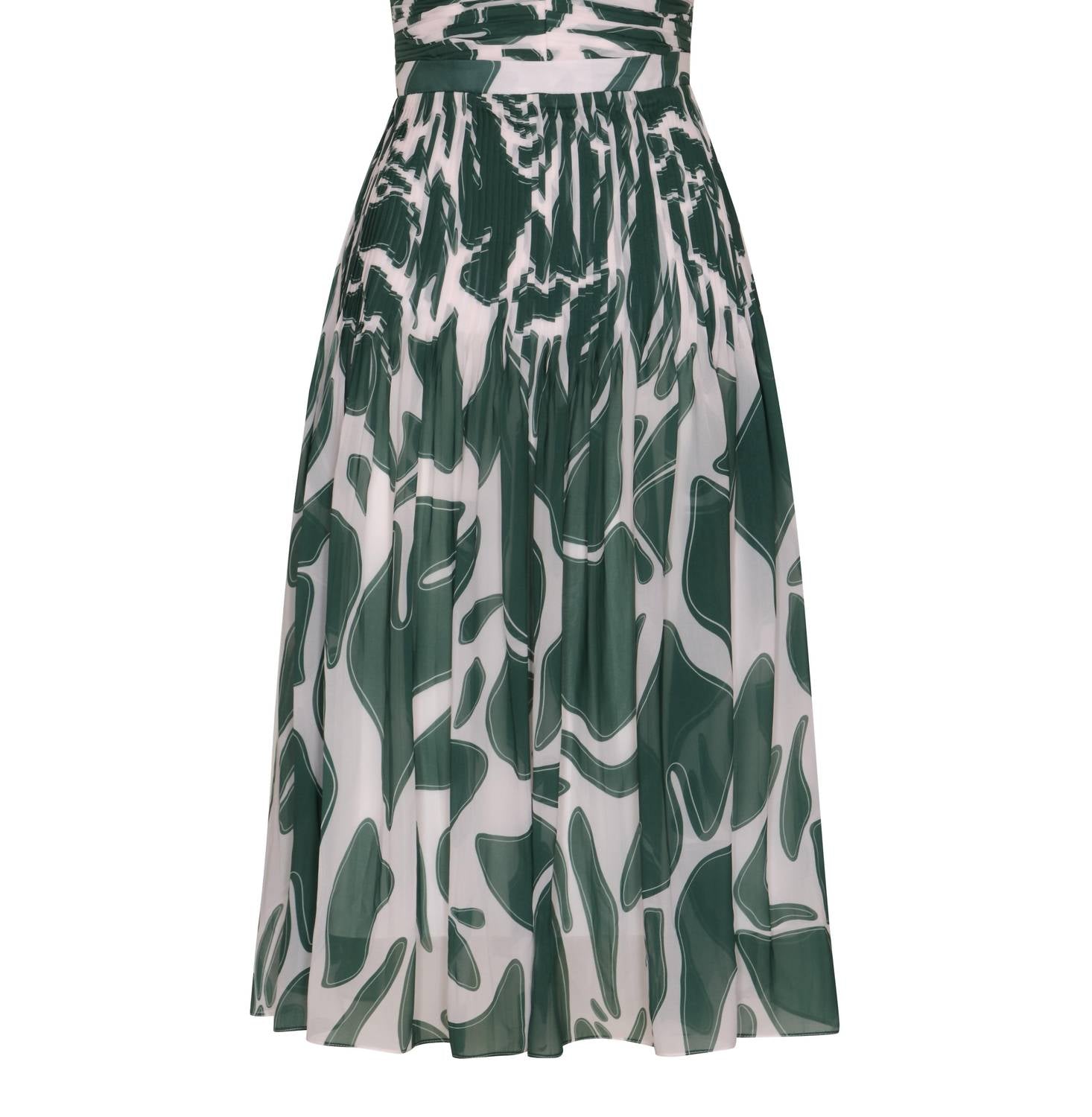 Andres Otalora - Voy A Ti Ruched Chiffon Midi Halter Dress