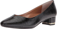 J. Renee Women's Bambalina Block Heel Pump in black lizard - women's heels - detail view