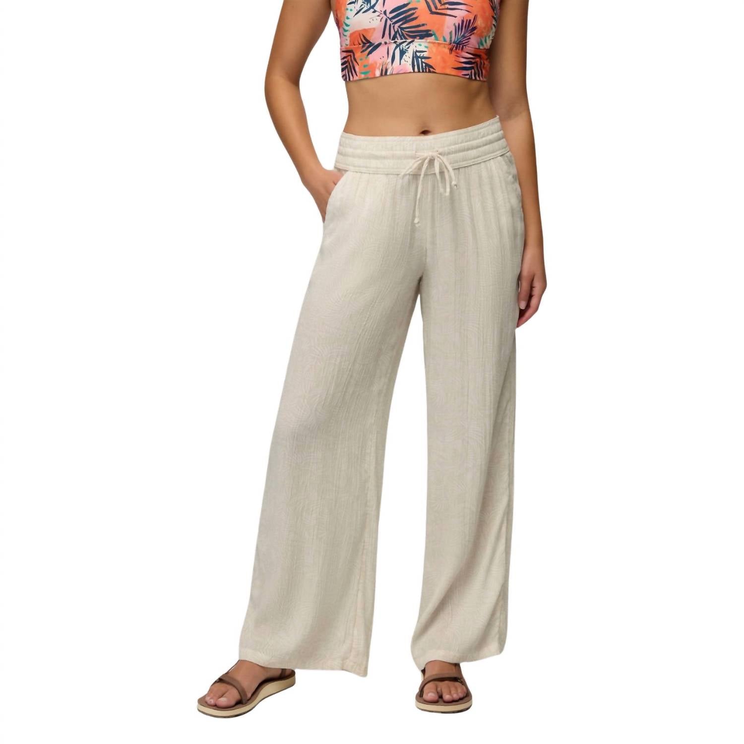 prAna Fernie Beach Pants in soft white seaside - women's pants - detail view