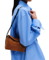 WANDLER Women's Penelope Slouch Mini Bag in cognac suede - women's bag - alternate view