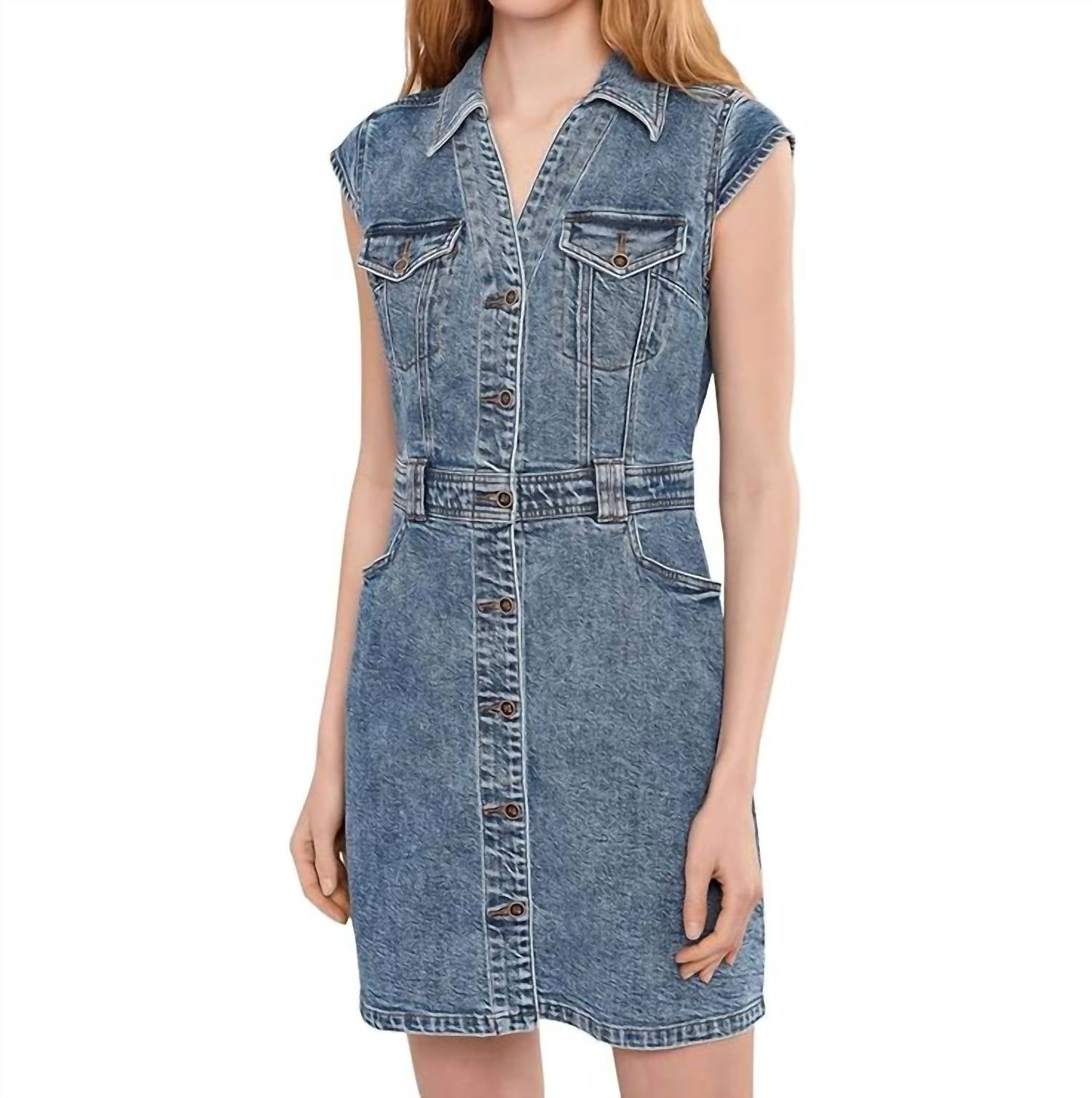 Kut From The Kloth - Ruth Denim Front Dress With Flared Sleeve