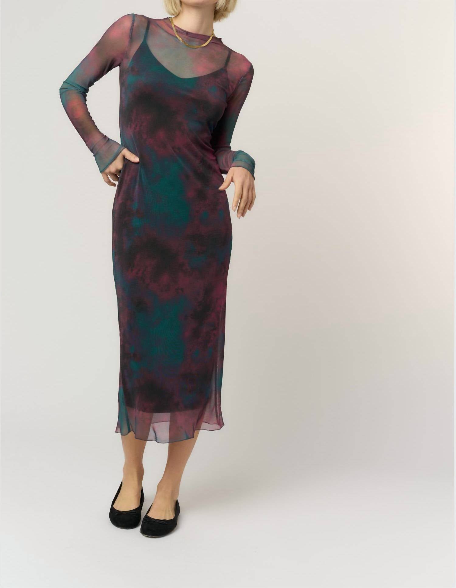 Project Social T - Shibon Novelty Layered Mesh Dress