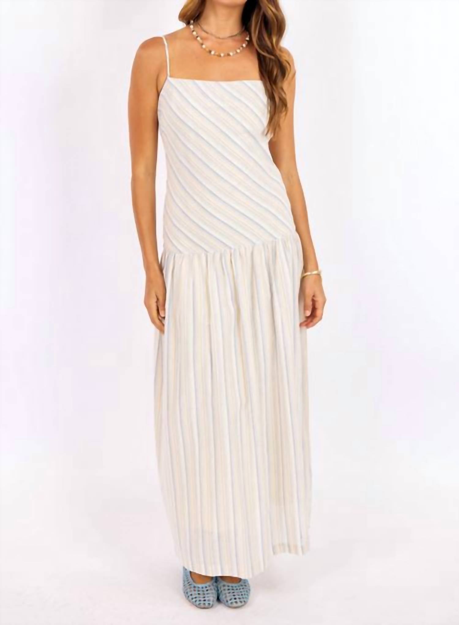 SAGE THE LABEL Lands Maxi Dress in blue - women's dress