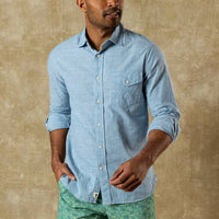 Duck Head - Long Sleeve Cotton Chambray Sport Shirt