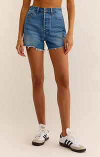 Z Supply Everyday Hi-rise Denim Short in vintage indigo - women's shorts