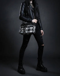 Orchid Bloom - Women's Plaid Gothic Bag