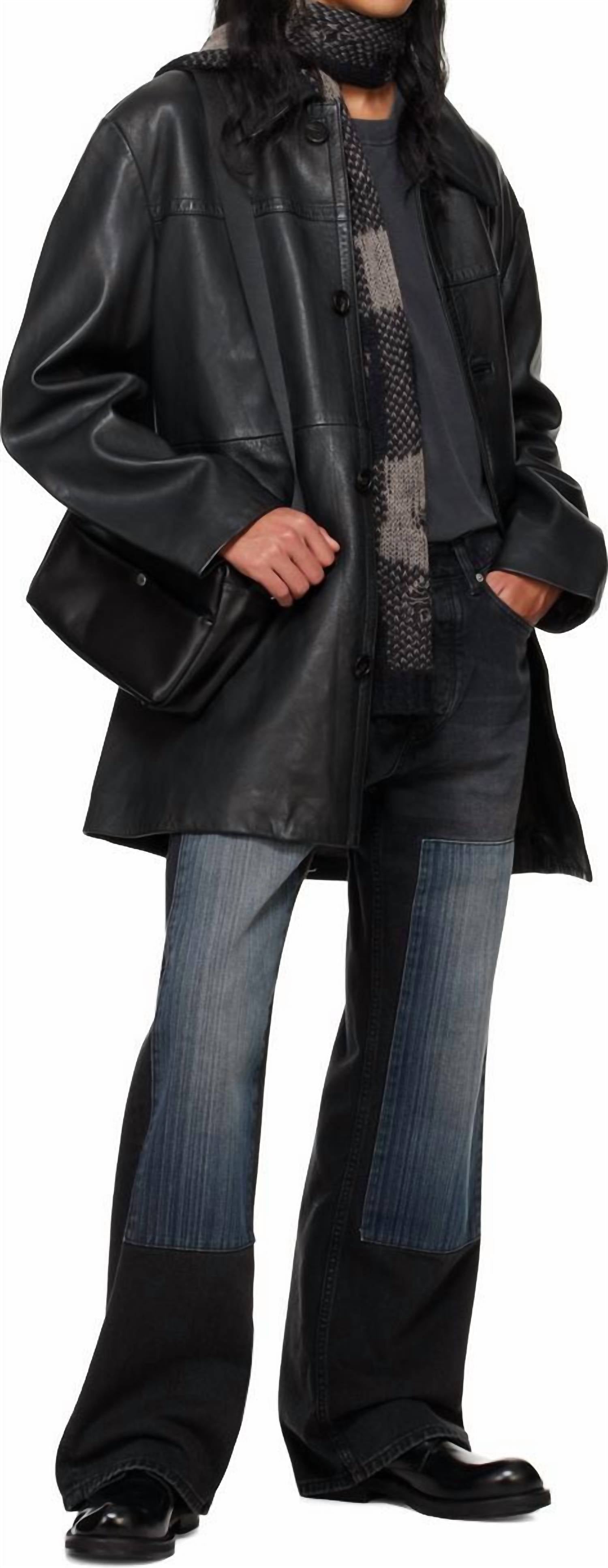 Hope Delusion Lamb Leather Button Down Jacket in black - women's jacket - view 4