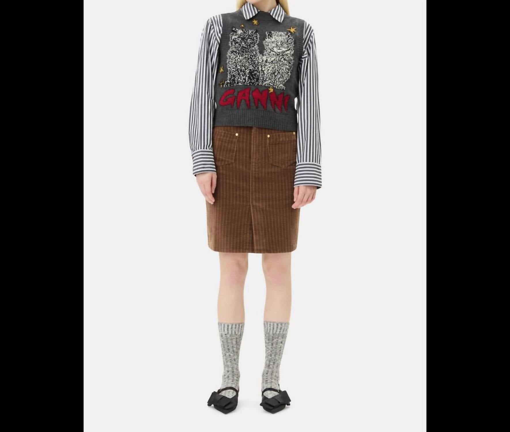 Ganni - Stretch Corduroy Skirt