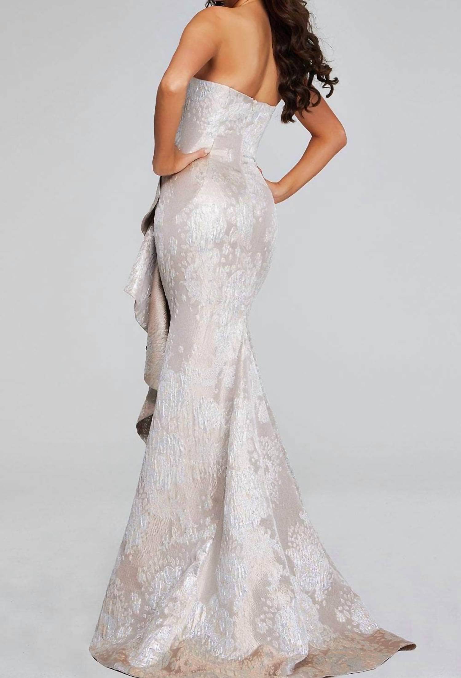 Jovani - Mermaid With Ruffled Accent Evening Gown