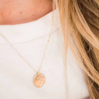 Barberry + Lace - Women's Hammered Disc Necklace