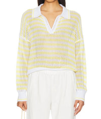 525 America - Kimberly Striped Tipping Pullover Sweater - Plus