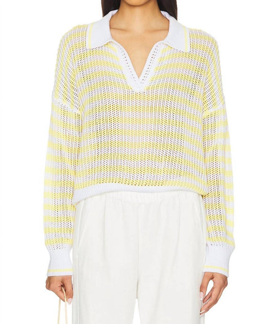 525 America - Kimberly Striped Tipping Pullover Sweater - Plus