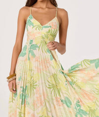 Astr - Blythe Floral Plisse Midi Dress