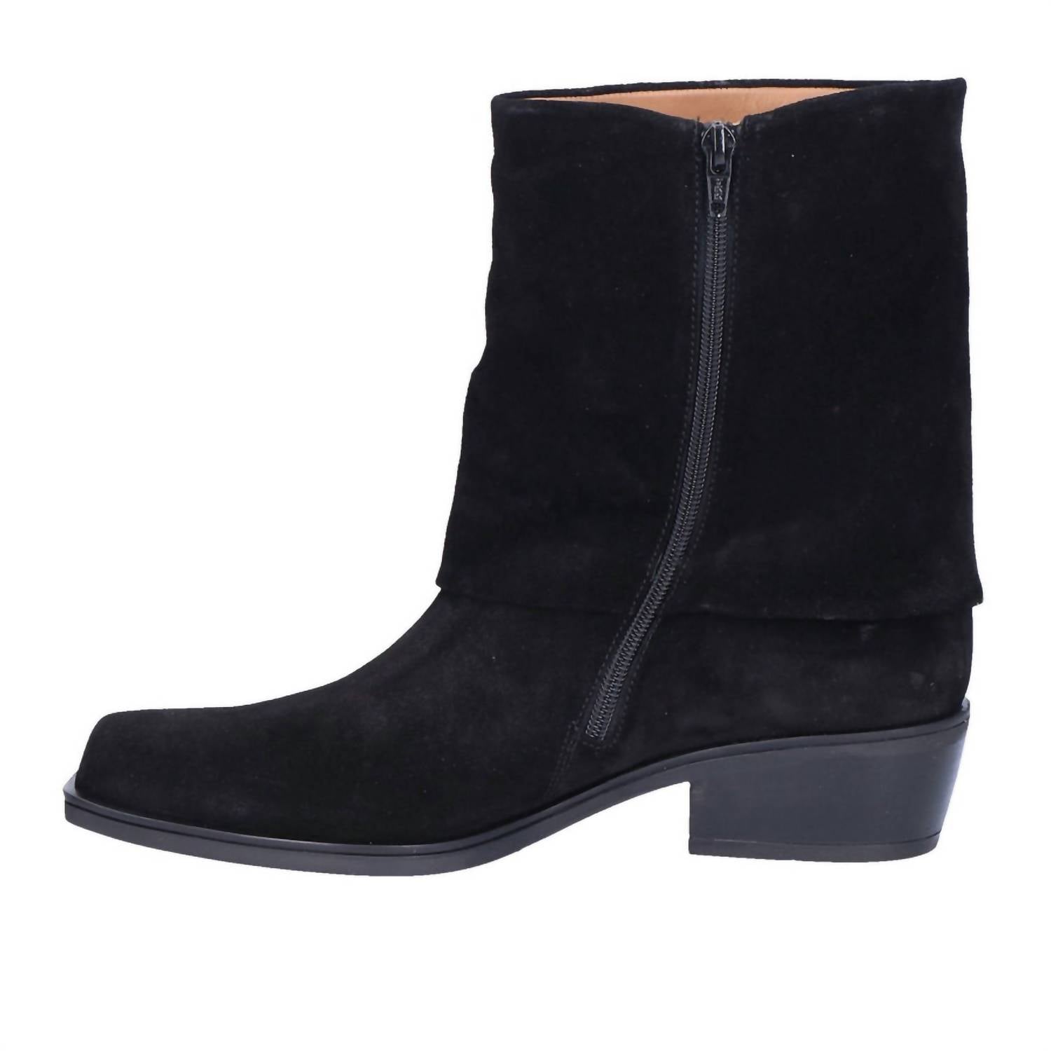 GABOR Women's Foldover Ankle Boots in black - women's shoe - detail view