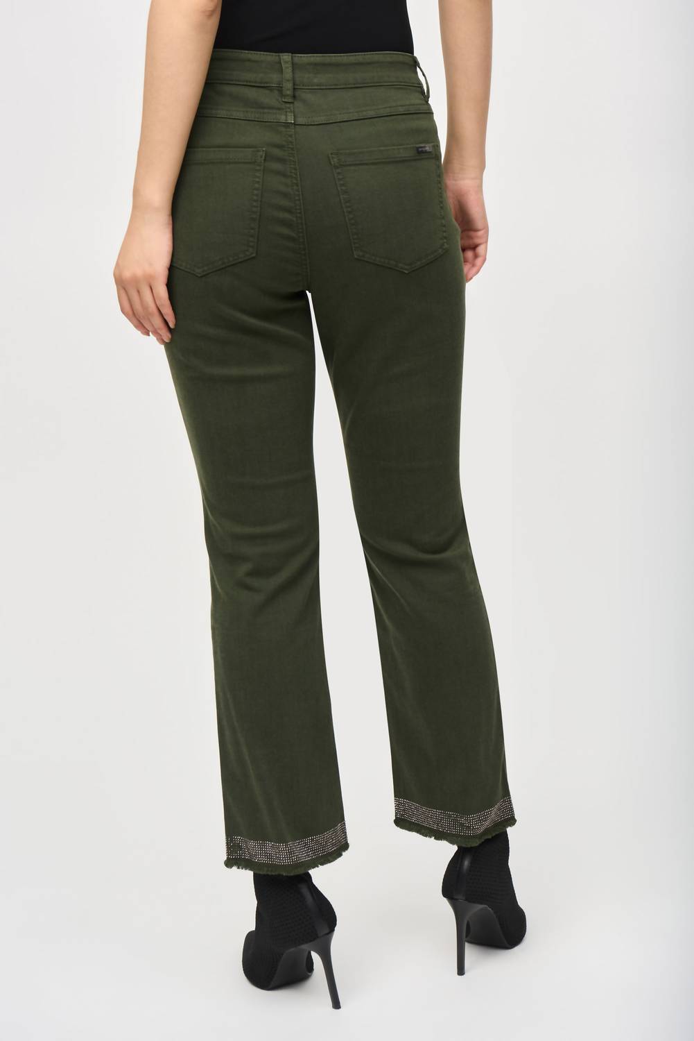 Joseph Ribkoff - Denim Straight Pants With Frayed Hem